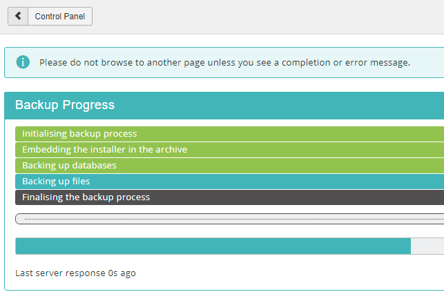 13 backup started