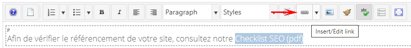 étape 1 créer lien Joomla vers un pdf