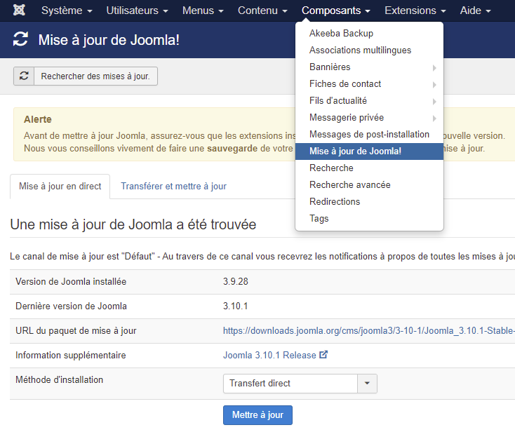 Joomla 3.10 migrer Joomla 3 vers Joomla 4