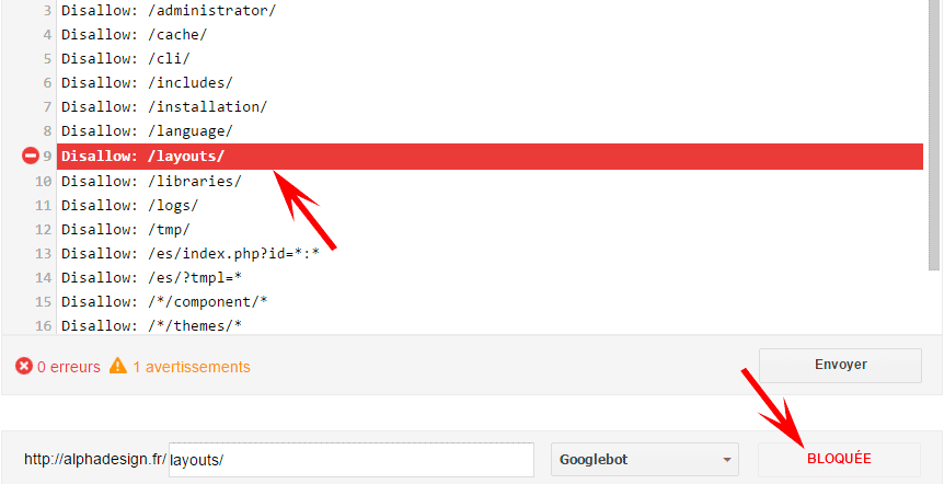 tester votre robots.txt 4