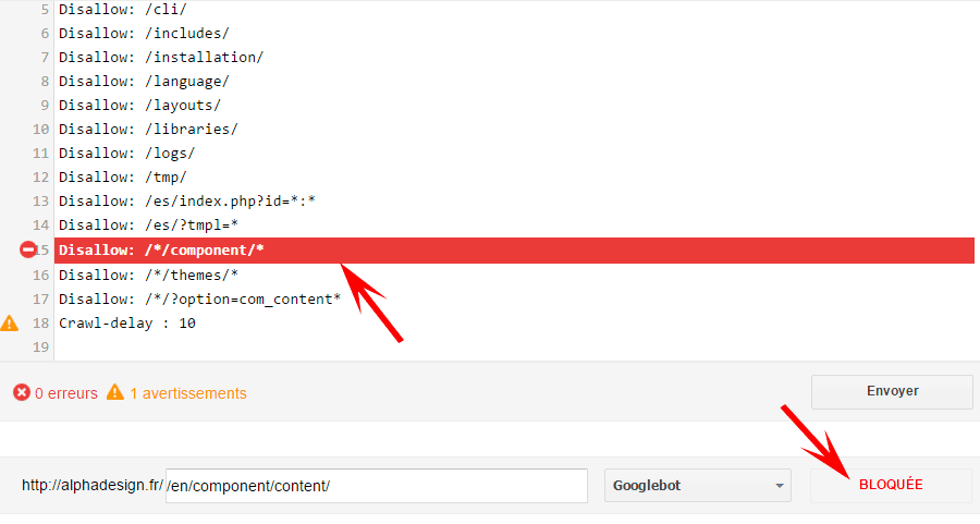 tester votre robots.txt 5