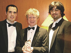 Joomla awards: Best Linux / Open Source Project au UK Linux and Open Source Awards 2006, à Londres - Louis Landry, Johan Janssens et Peter Russell