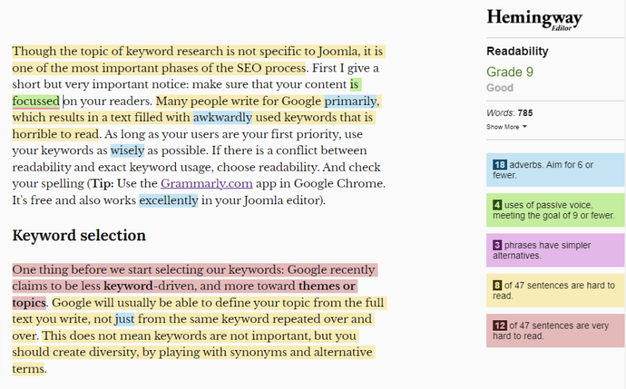 hemingway editor
