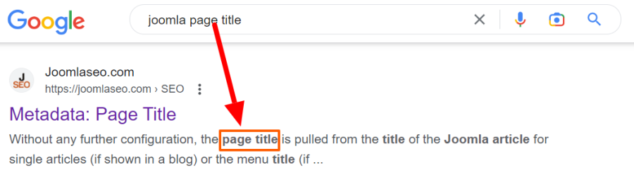 joomla page title google résultat de recherche
