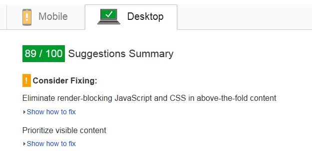 google pagespeed insights