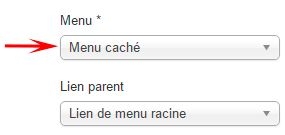 cacher le lien de menu accueil