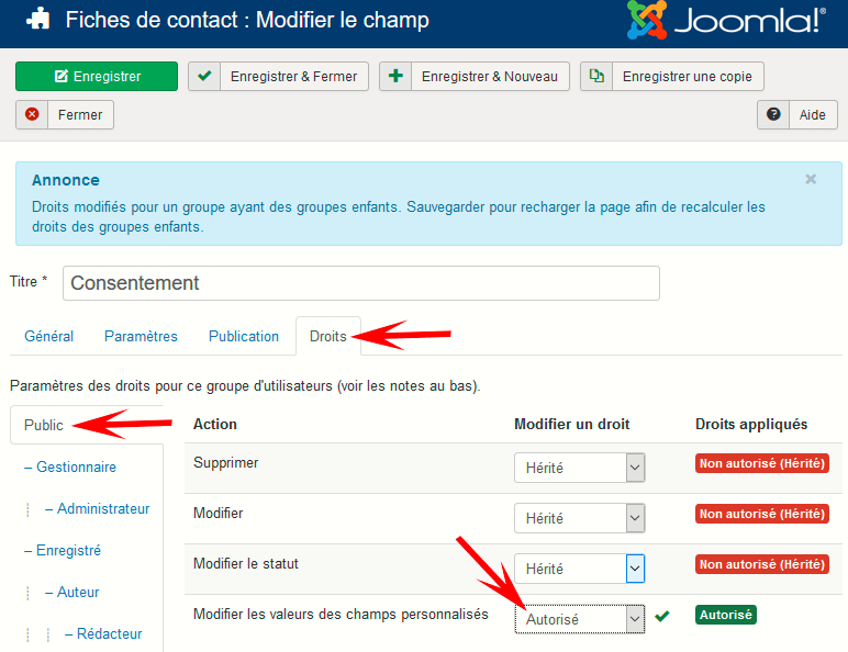 RGPD  joomla contact form 4