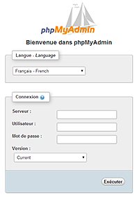 connexion à phpmyadmin