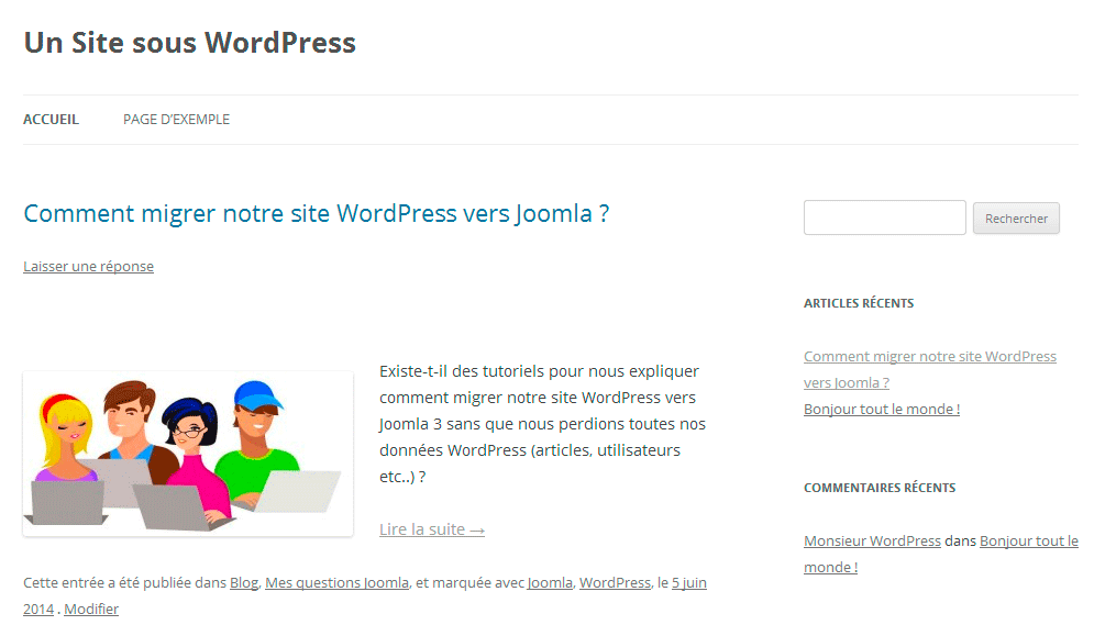 site wordpress