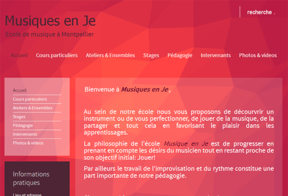 Musique en Je : Création du site